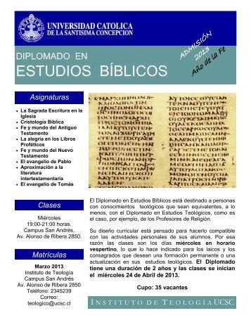 ESTUDIOS BÍBLICOS - Instituto de Teología