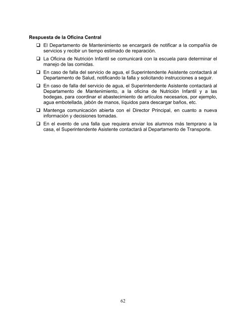 plan general de seguridad para todo el sistema escolar