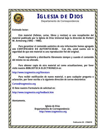 Espiritismo es real.pdf - Iglesia de Dios