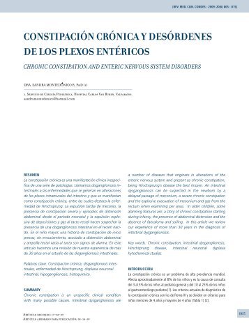 constipación crónica y desórdenes de los plexos entéricos