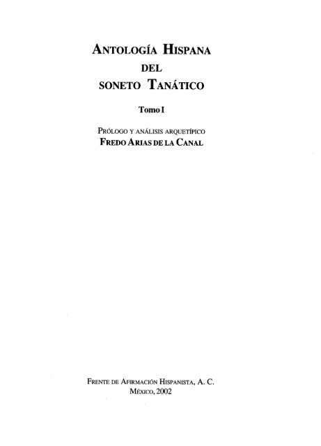 HISPANA DEL SONETO TANÁTICO - Frente de Afirmación Hispanista