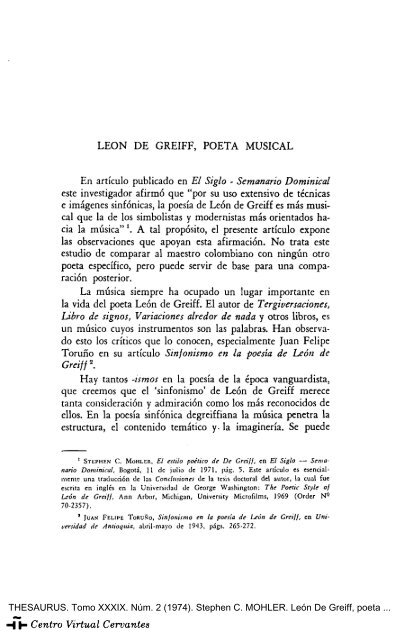 León De Greiff, poeta musical