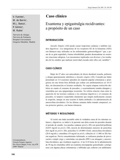 Exantema y epigastralgia recidivantes: a propósito de un caso Caso ...