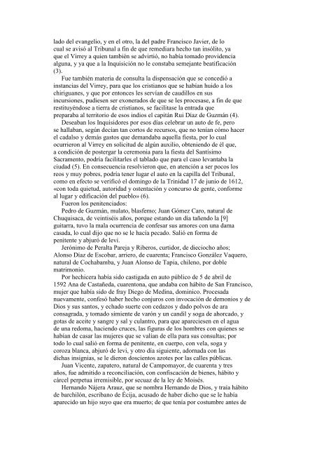 Historia del tribunal de la Inquisición de Lima - Biblioteca Virtual ...