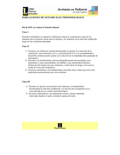 INDICACIONES DE ESTUDIO ELECTROFISIOLOGICO - IntraMed