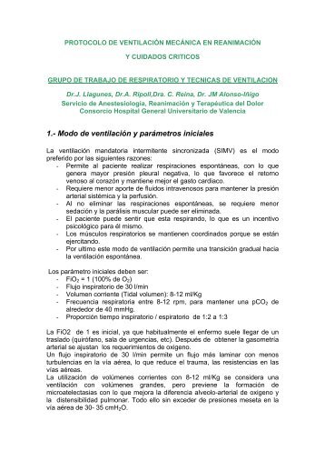 Protocolo de ventilación mecánica - Hospital General Universitario ...