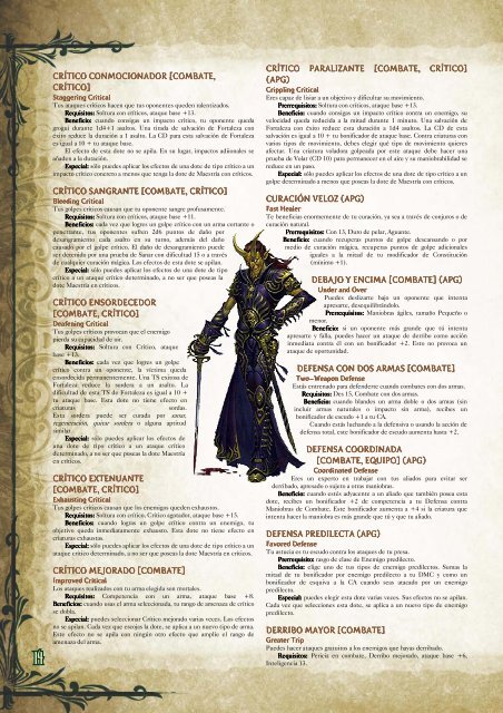 COMPENDIO DE DOTES - PATHFINDER