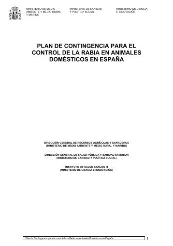 plan de contingencia para el control de la rabia en animales ...