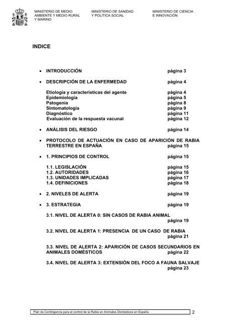 plan de contingencia para el control de la rabia en animales ...