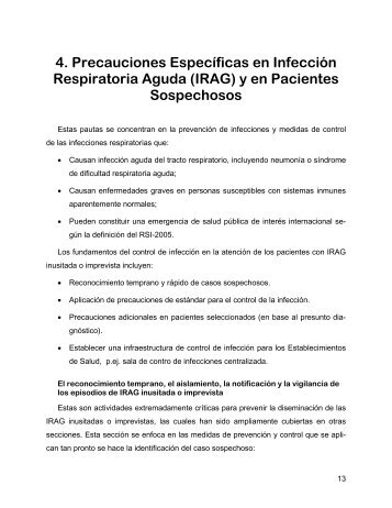 4. Precauciones Específicas en Infección Respiratoria Aguda (IRAG ...