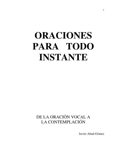 Oraciones para todo instante (Javier Abad Gómez) - LaFamilia.info