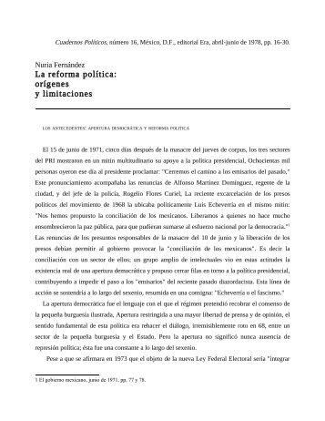 Nuria Fernández La reforma política: orígenes y limitaciones / 16