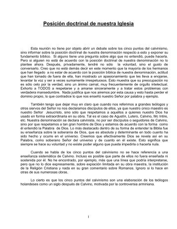 Posicion Doctrinal de Nuestra Iglesia.pdf - Iglesia Presbiteriana ...