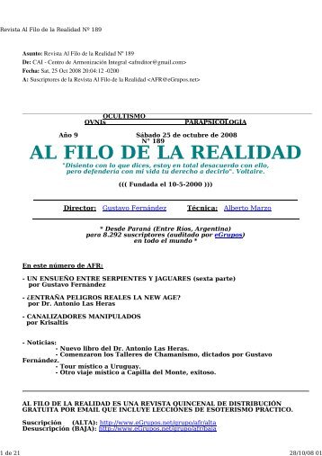 AL FILO DE LA REALIDAD - Wuala