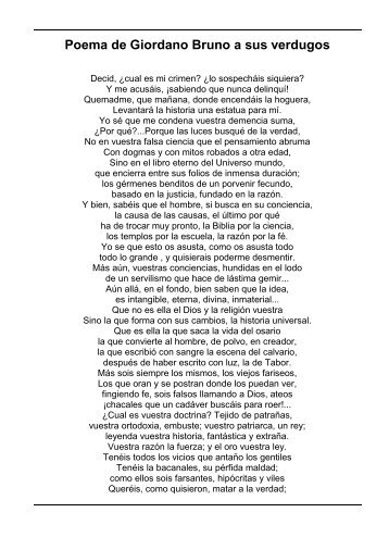 Poema de Giordano Bruno a sus verdugos