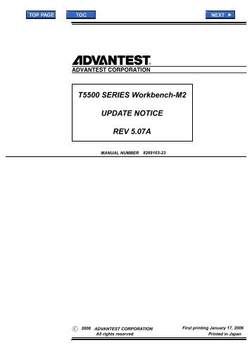 T5500 SERIES Workbench-M2 UPDATE NOTICE REV ... - Advantest