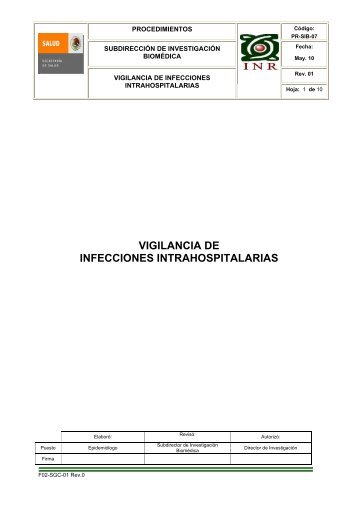 PR-SIB-07 Vigilancia de Infecciones Intrahospitalarias - Inicio