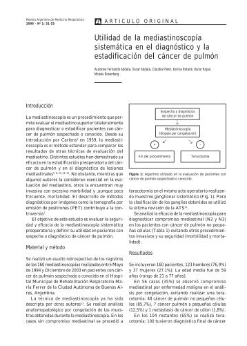 Utilidad de la mediastinoscopía sistemática en el diagnóstico y la ...