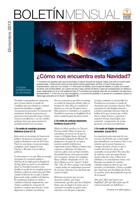 Boletin Mensual DICIEMBRE - NAVIDAD.pdf - Iglesia Presbiteriana ...