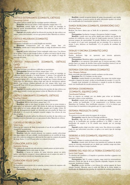 Compendio de Dotes Pathfinder RPG - Abril 2012