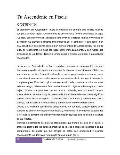 Interpretación de Sinastría para XXXXXXXX ... - carta astral y tarot