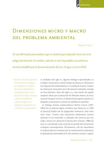 DImEnsIOnEs mICRO Y mACRO DEL PRObLEmA AmbIEnTAL