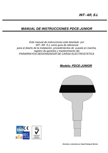 Manual de instrucciones PDCE-JUNIOR - Pararrayos INT AR SL