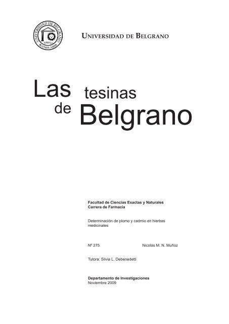 Determinación de plomo y cadmio en hierbas medicinales