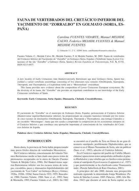 07. Fuentes et al.pdf - Sociedad Española de Paleontología