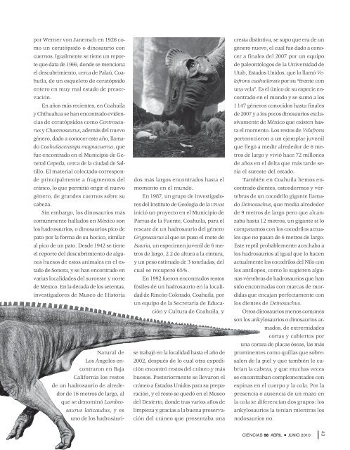 Los dinosaurios de México - Página del Alumno - UNAM