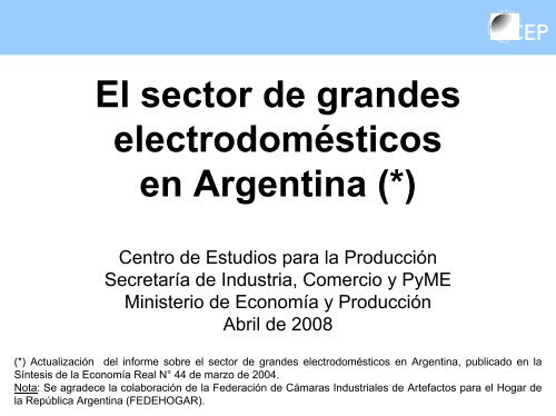 El sector de grandes electrodomésticos en Argentina - Centro de ...
