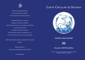 CARTA CIRCULAR DE VAISAKH - The World Teacher Trust