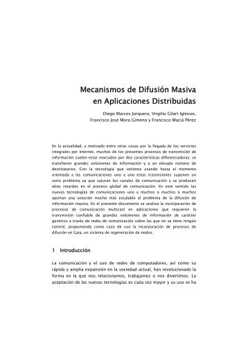 Mecanismos de Difusión Masiva en Aplicaciones Distribuidas - dtic ...