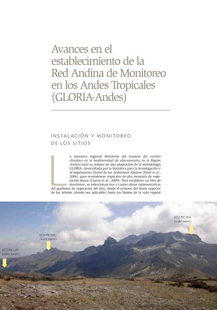 Biodiversidad y Cambio Climático en los Andes Tropicales