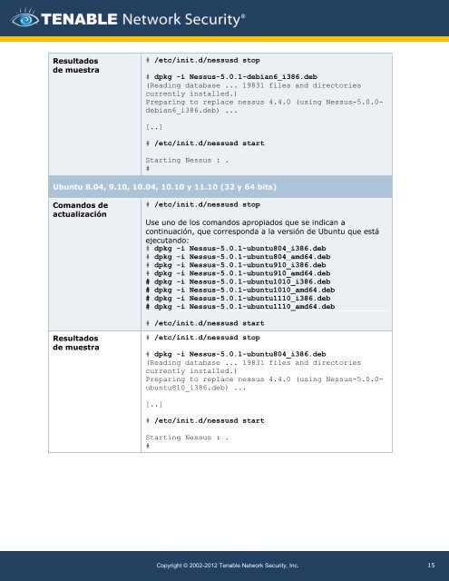 Guía de instalación y configuración - Tenable Network Security