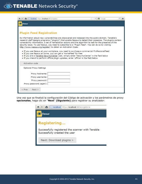 Guía de instalación y configuración - Tenable Network Security