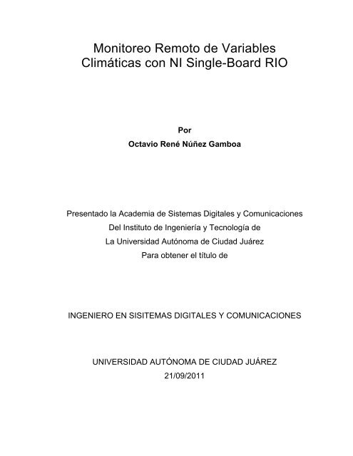 Monitoreo Remoto de Variables Climáticas con NI Single-Board RIO