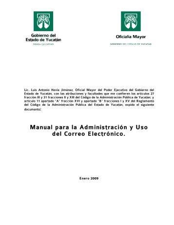 manual para la administración y uso del correo electrónico.