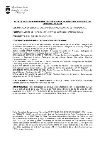 acta de la sesion ordinaria celebrada por la comision municipal de ...