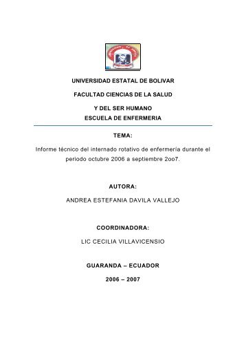 Informe técnico del i - Universidad Estatal De Bolivar