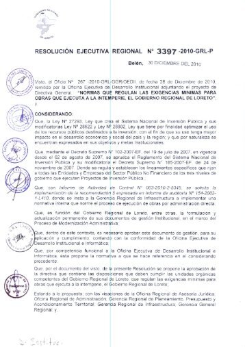 resolucion ejecutiva regional n° 3397 -2010-grl-p - Gobierno ...