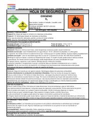 hoja de seguridad oxigeno