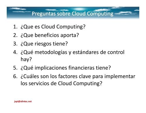 Cloud Computing - ISACA - Monterrey Chapter