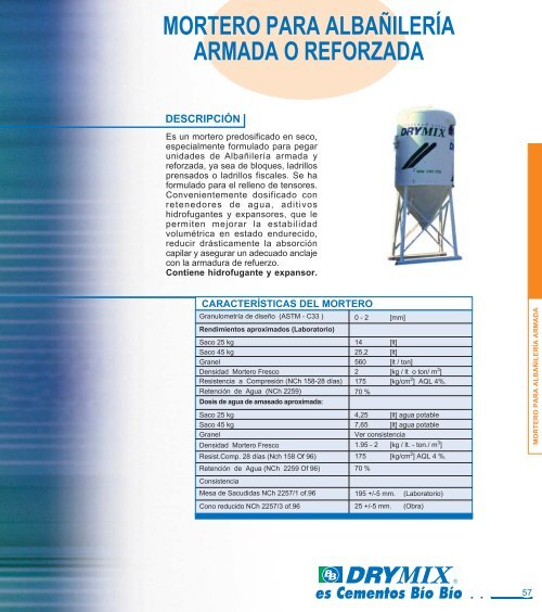 mortero para albañilería armada o reforzada - RegistroCDT