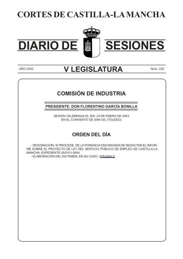 Diario de Sesiones Comisión núm. 225 - Cortes de Castilla-La ...