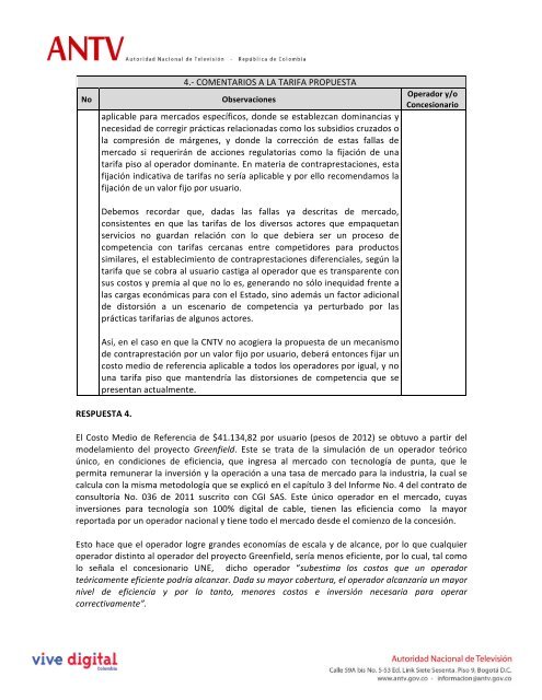 Documento de Respuestas a Comentarios - Autoridad Nacional de ...