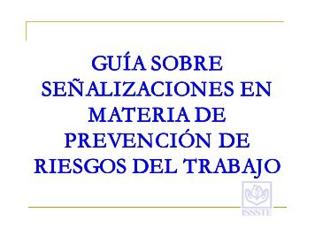 GUÍA SOBRE SEÑALIZACIONES EN MATERIA DE ... - issste