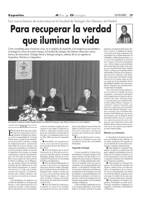 nacional semanario de información religiosa nº - Alfa y Omega