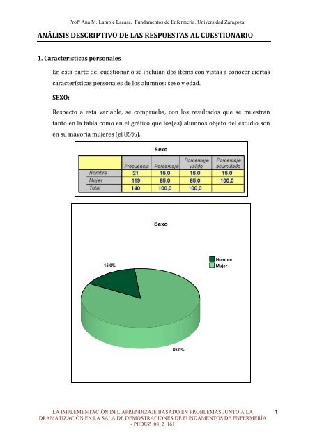 ANÁLISIS DESCRIPTIVO DE LAS RESPUESTAS AL CUESTIONARIO