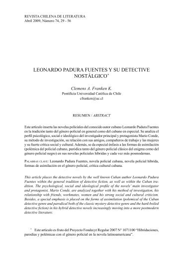 Leonardo Padura Fuentes y su detective nostálgico - SciELO